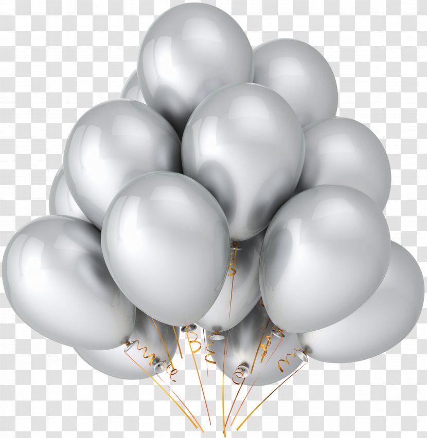Balloon Silver Metallic Color Birthday Party - Waldo Cliparts Clear Transparent PNG