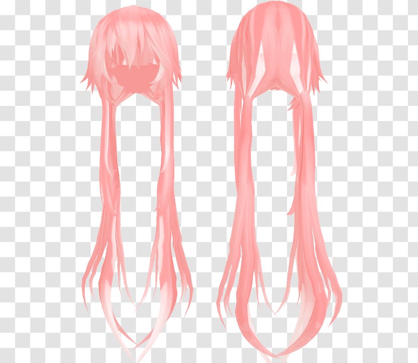 Long Hair MikuMikuDance Ponytail Hairstyle - Face Transparent PNG