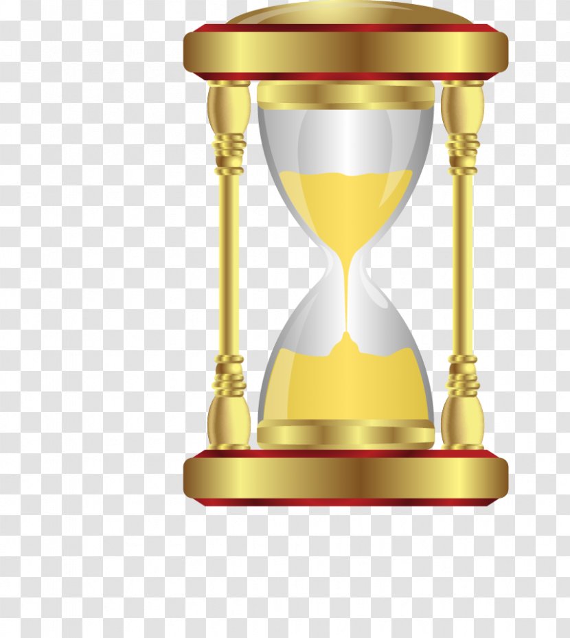Hourglass Time Clip Art - Golden Transparent PNG