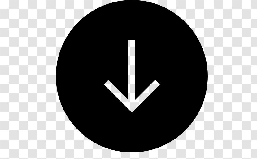 Download Arrow Button - Black And White Transparent PNG