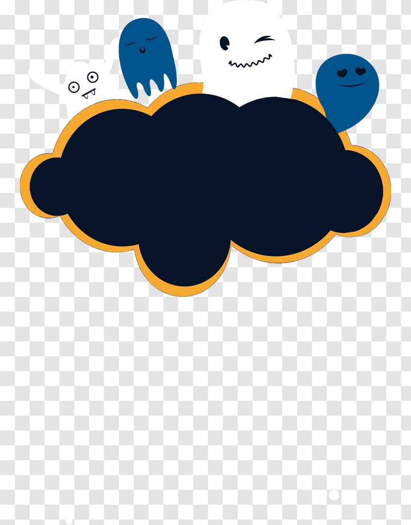 Post-it Note Text Box Dialog - Cloud - Cute Ghost Clouds Transparent PNG