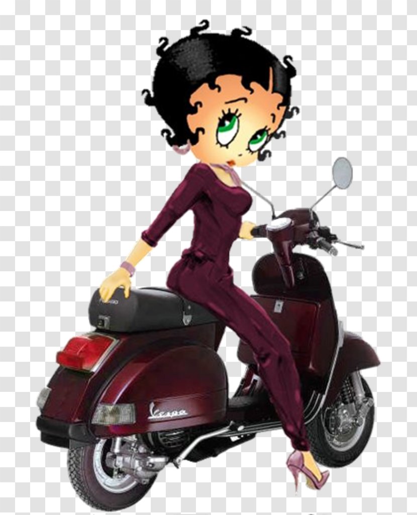 Vespa Betty Boop Drawing Motorcycle Scooter - Motor Vehicle Transparent PNG