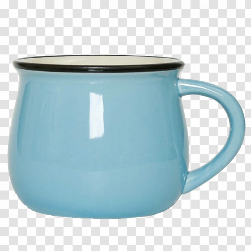 Tea Coffee Jug Cup Ceramic - Blue Mug Transparent PNG
