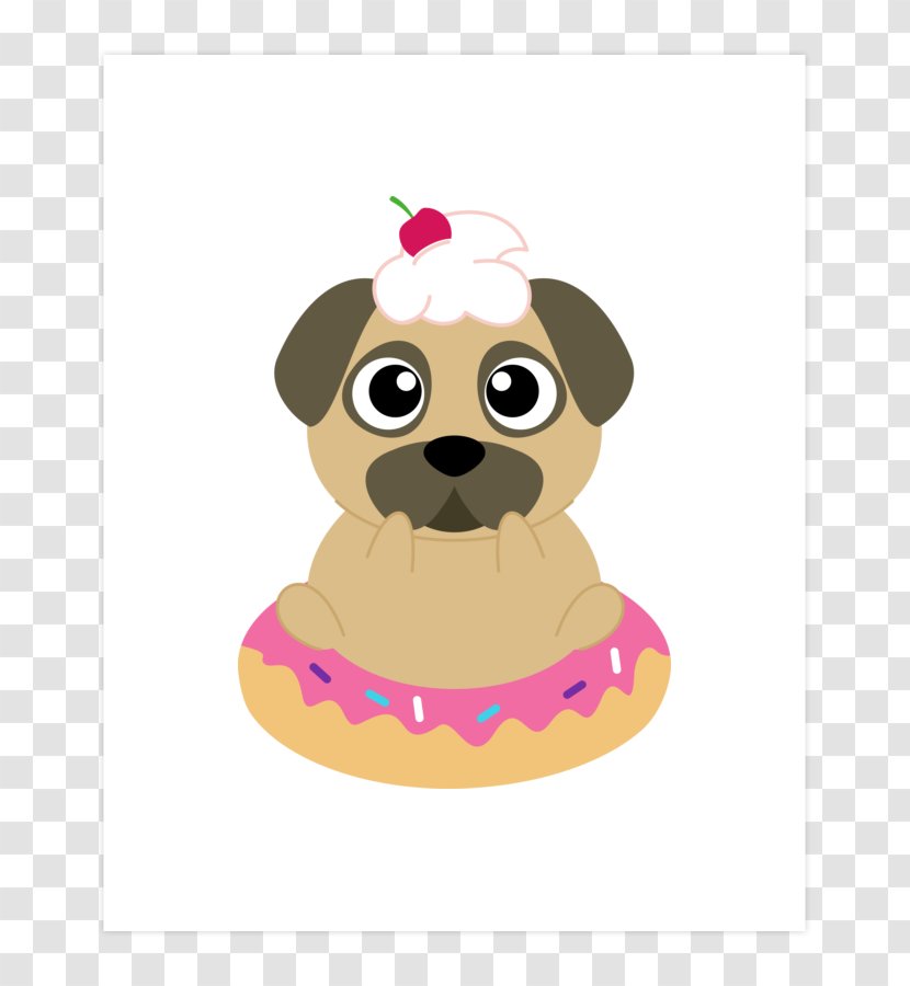 Puppy Donuts Pug Coffee And Doughnuts Clip Art - Mammal Transparent PNG
