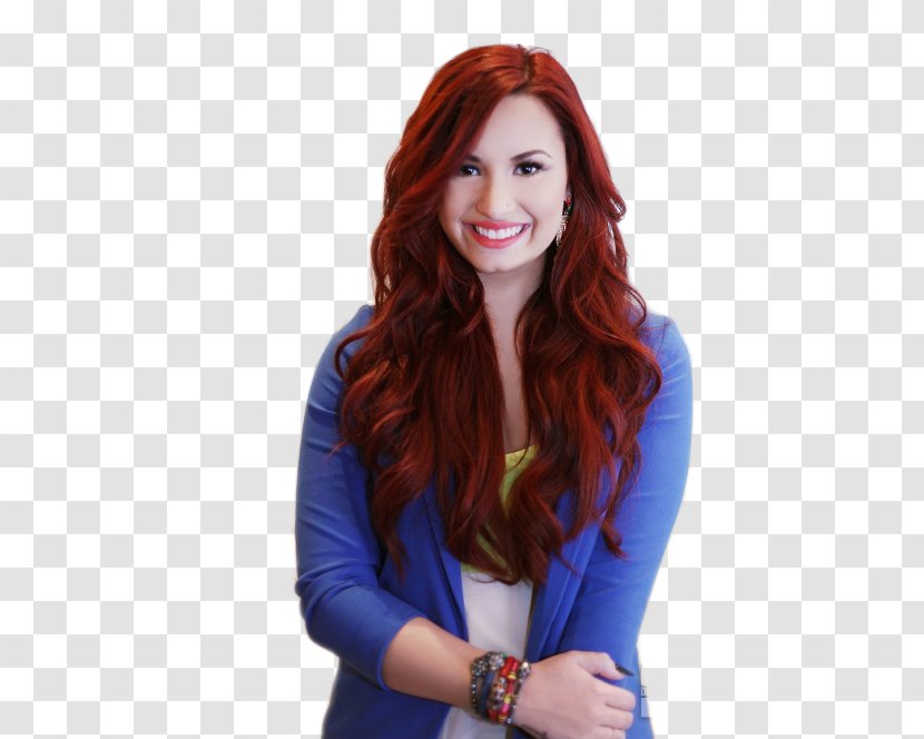 Demi Lovato Red Hair Human Color Blue - Send It On Transparent PNG