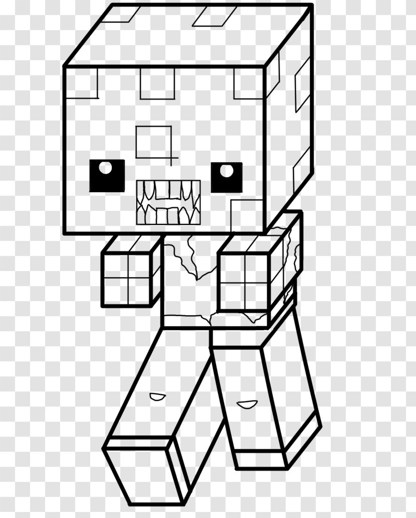 Minecraft Line Art Drawing Coloring Book Black And White Transparent PNG