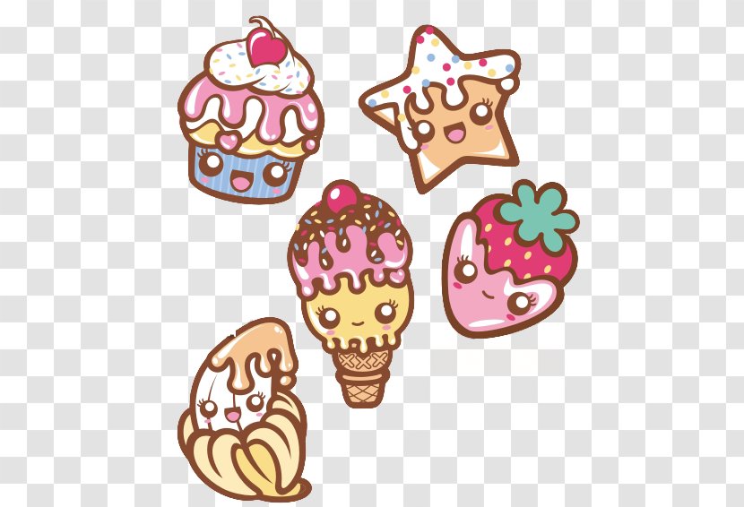 Ice Cream Cupcake Frosting & Icing Kavaii Food - Cute Cartoon Transparent PNG