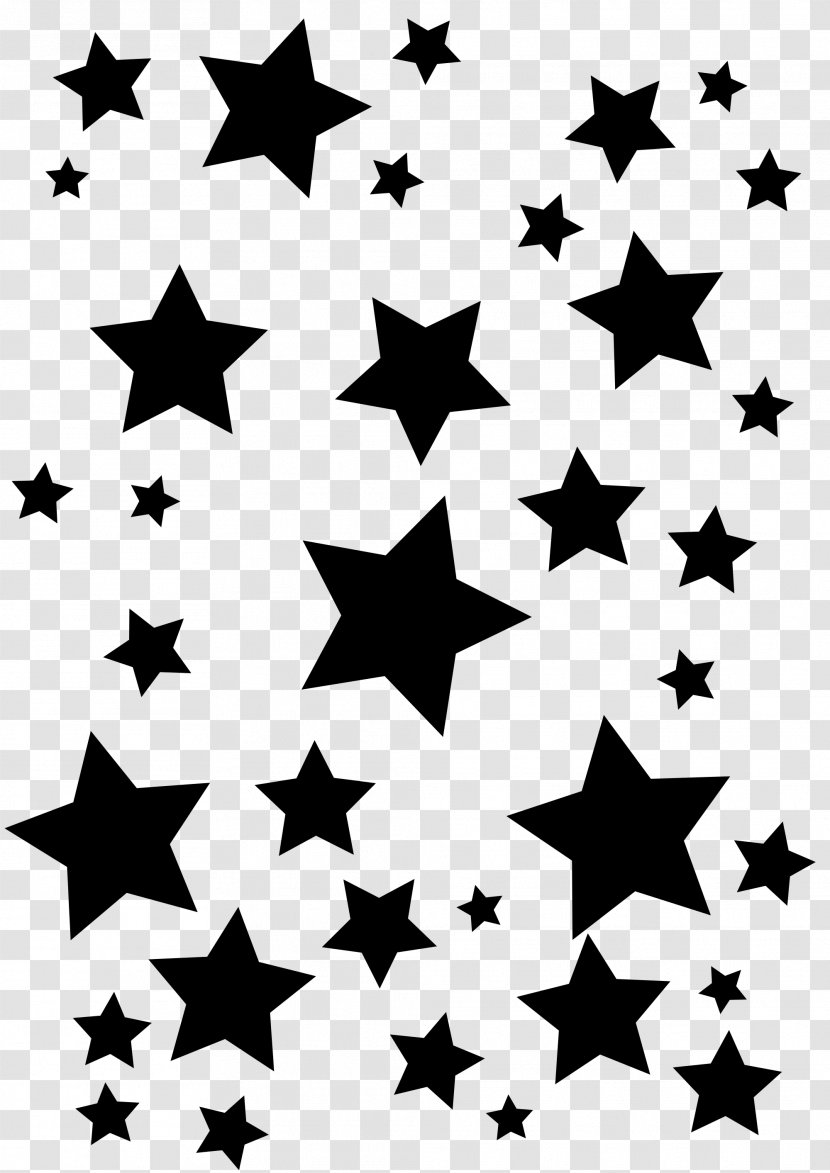 Desktop Wallpaper Star Clip Art - Black And White - WHITE STARS Transparent PNG