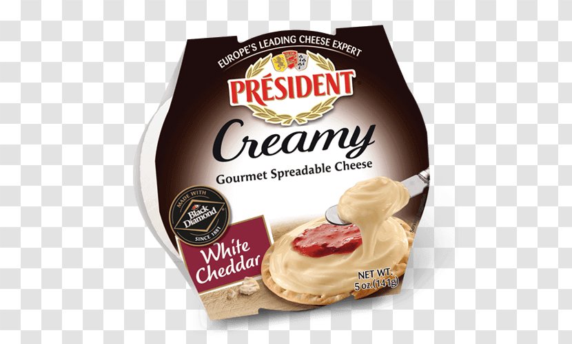 Cream Emmental Cheese Wrap Président Cheddar - Spread Transparent PNG