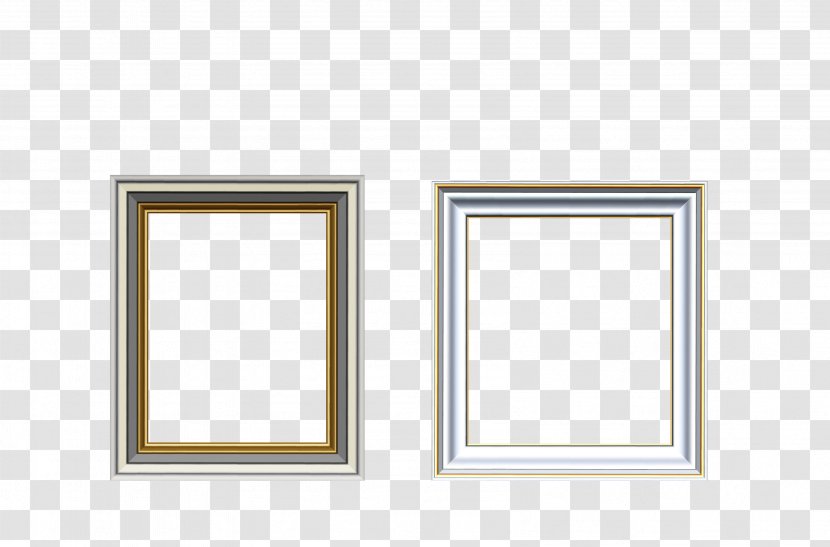 Picture Frame - Silver - Vector Gold Two Groups Transparent PNG