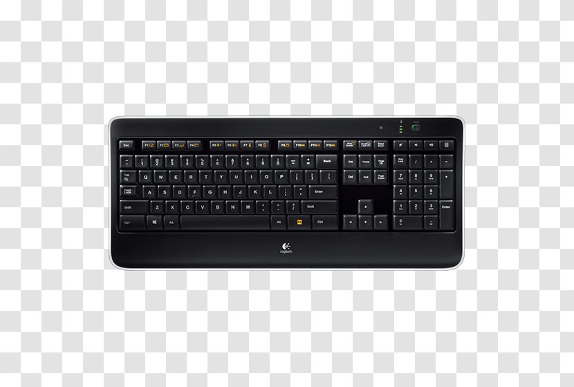 Computer Keyboard Mouse Logitech Illuminated K800 Wireless - Numeric Keypad Transparent PNG
