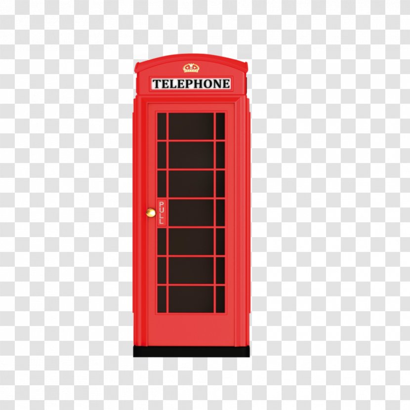 Telephone Booth Red Box Sticker Telephony - Urban-type Settlement Transparent PNG
