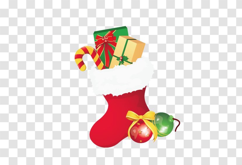 Christmas Gift Sock - Holiday - Socks Transparent PNG
