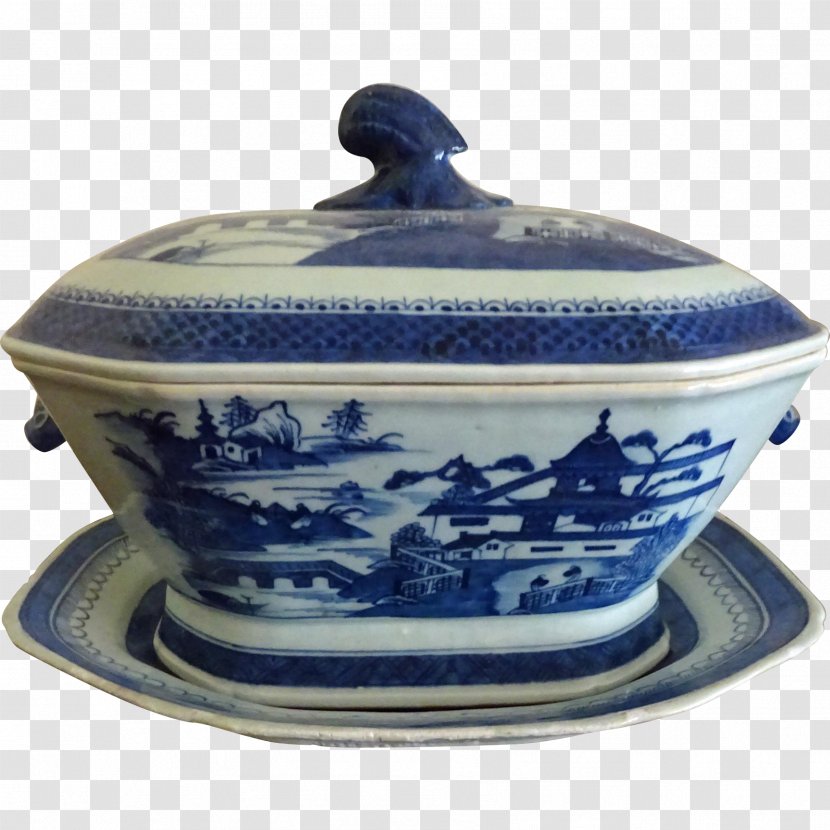 Tureen Blue And White Pottery Ceramic Cobalt - Porcelain Bowl Transparent PNG