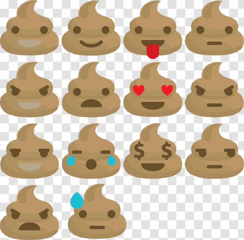 Pile Of Poo Emoji Feces Emoticon Sticker - Silhouette - Cartoon Flute Expression Package Vector Transparent PNG