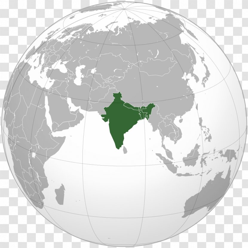 India Map Projection Orthographic Afghanistan - Generic Mapping Tools Transparent PNG