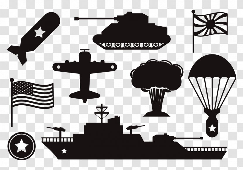 Second World War Airplane Euclidean Vector - Black And White - Navy Common Thing Model Transparent PNG