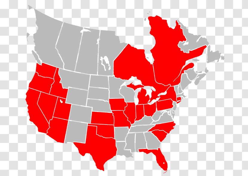 United States Canada Blank Map North - Geography Transparent PNG