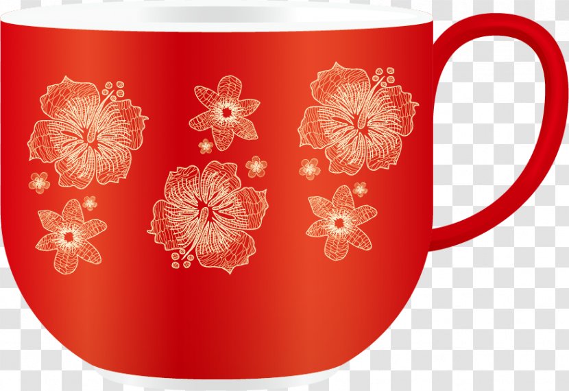Coffee Cup Red - Tableware - Glass Pattern Transparent PNG