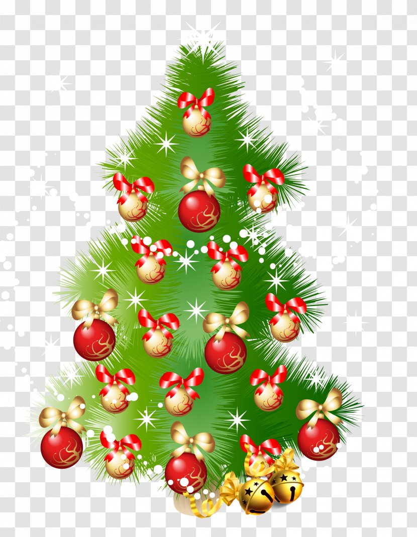 Christmas Tree Euclidean Vector New Year - Holiday - Red Ball With Transparent PNG