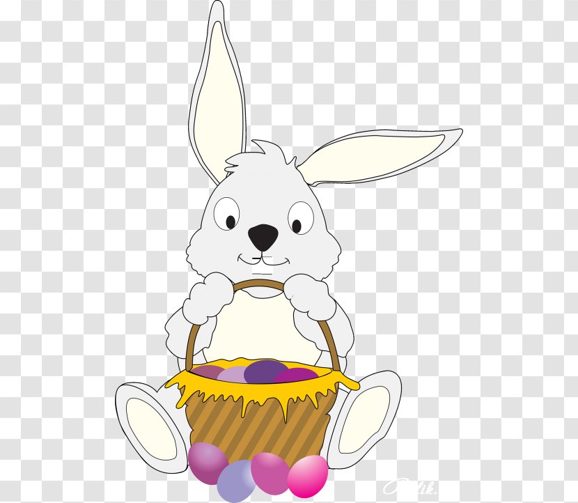 Easter Bunny Domestic Rabbit Egg Clip Art - Fictional Character - Colorful Happy Transparent PNG