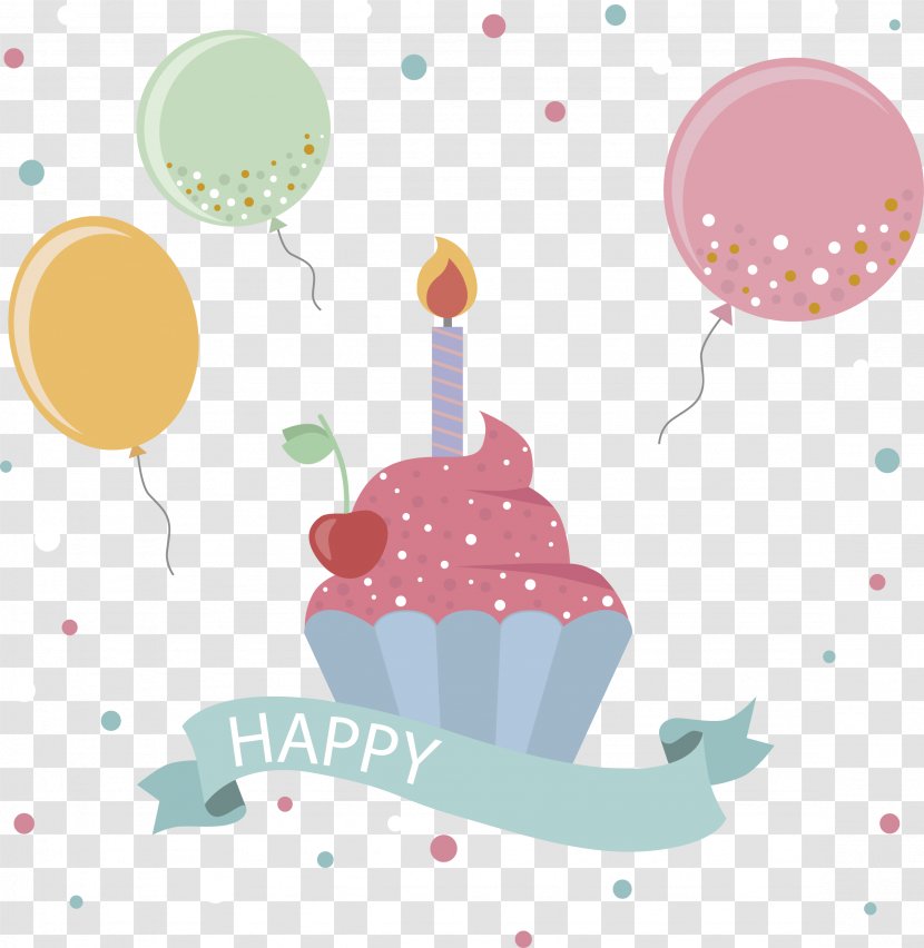 Paper Birthday Greeting Card Balloon - Pink - Wave Point Background Transparent PNG