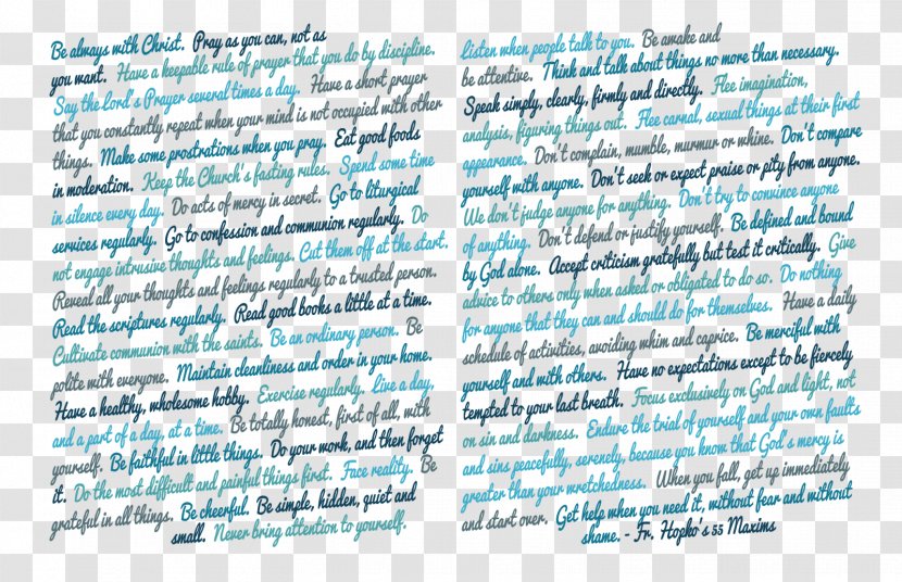 Handwriting Line Font - Blue Transparent PNG
