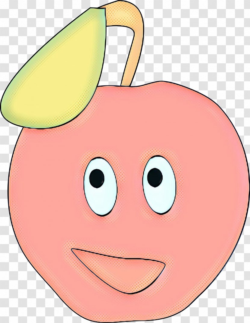 Facial Expression Pink Cartoon Nose Fruit - Plant - Cheek Transparent PNG