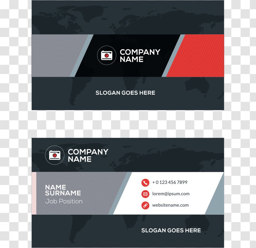 Business Cards Red - Flat Design - Vector Smudge Simple Transparent PNG