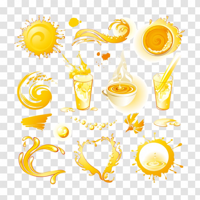 Orange Juice Soft Drink Splash - Drinkware - Yellow Creative Juices Transparent PNG