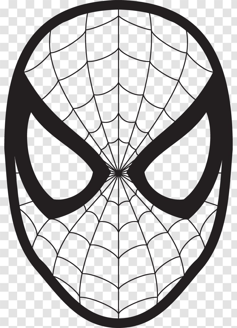 Spider-Man Drawing Face Coloring Book Clip Art - Monochrome Photography - Mask Cliparts Transparent PNG