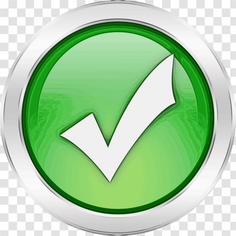 Green Check Mark - Emblem - Button Transparent PNG
