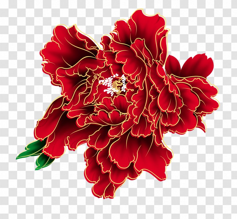 Chinese New Year Moutan Peony Firecracker Wallpaper - Flower Bouquet Transparent PNG