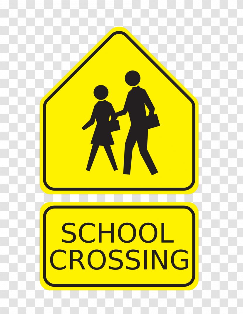 Pedestrian Crossing School Traffic Sign Guard Road - Zone - Board Transparent PNG