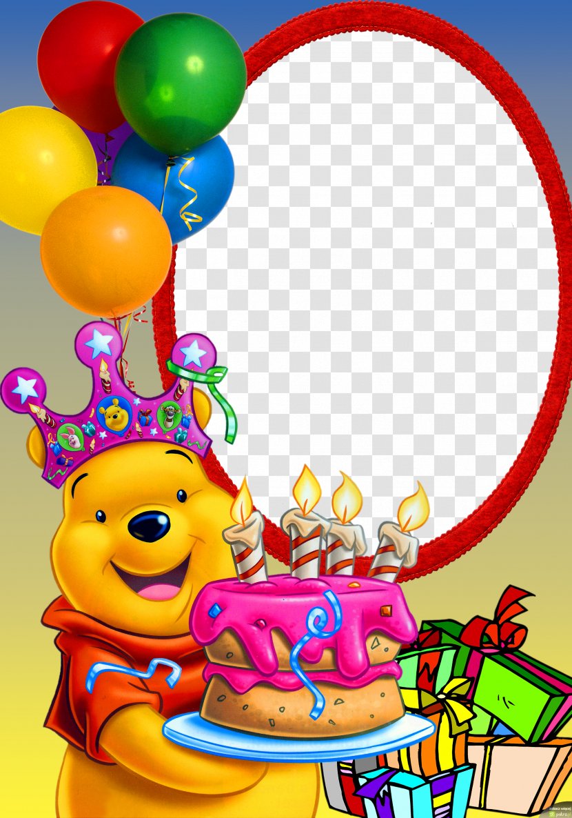 Winnie The Pooh Birthday Cake Happiness Party - Fun - Joyeux Anniversaire Transparent PNG