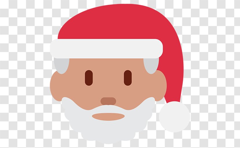 Santa Claus Emoji Father Christmas Tree - Cheek Transparent PNG