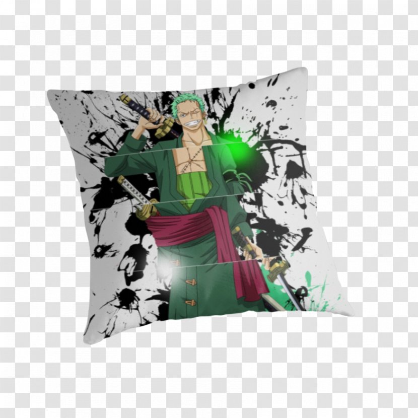 Roronoa Zoro Throw Pillows Cushion Green - Flower - Pillow Transparent PNG