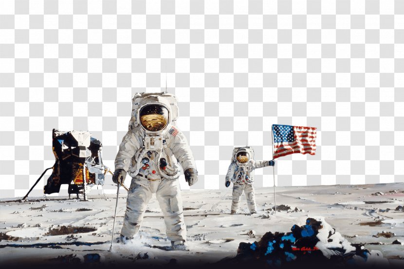 Kennedy Space Center The Art Of Robert McCall: A Celebration Our Future In First Men On Moon Mural - Mcginnis - Cosmic View AstronautAstronaut Transparent PNG