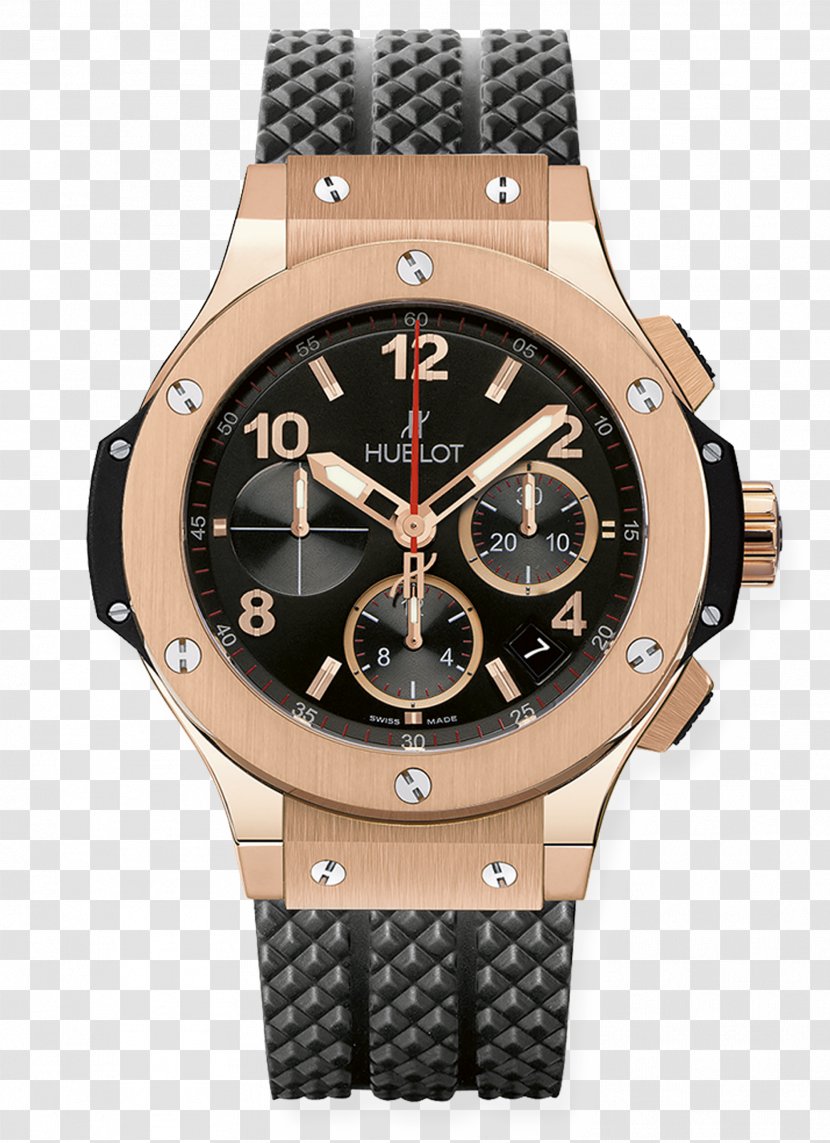 Chronograph Hublot Automatic Watch Gold Transparent PNG