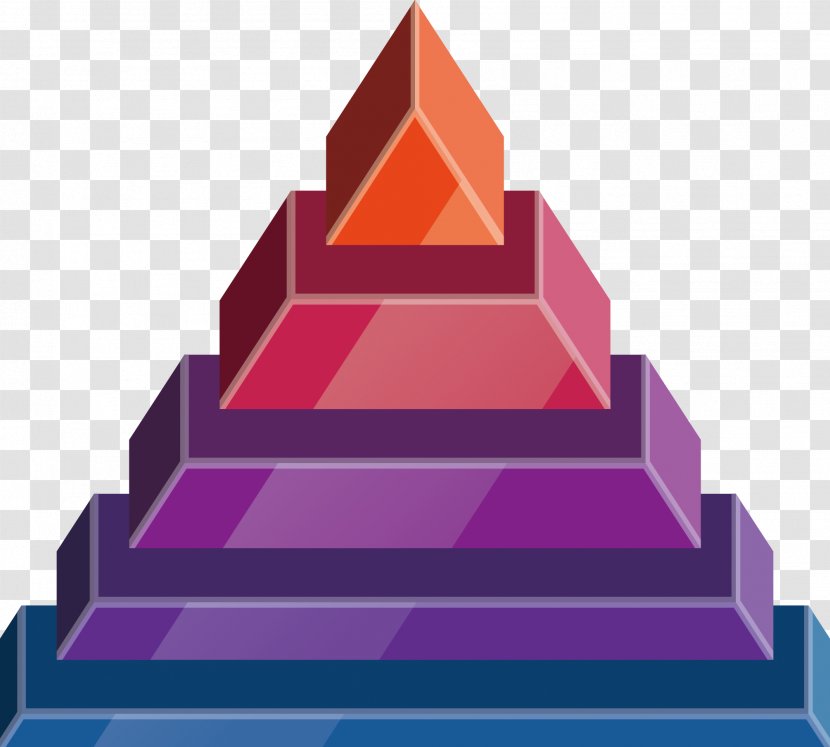 Triangle Euclidean Vector Pyramid - Magenta - Three-dimensional Transparent PNG