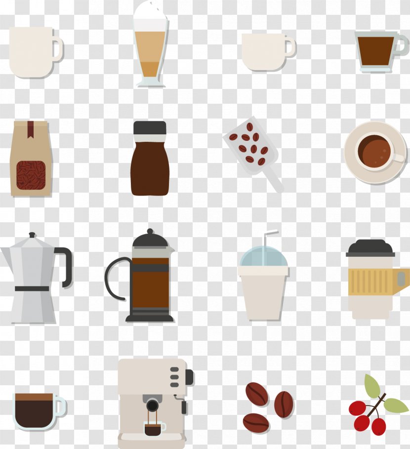Coffee Cappuccino Espresso Cafe - Vector Hand-painted Glass Pot Shovel Transparent PNG