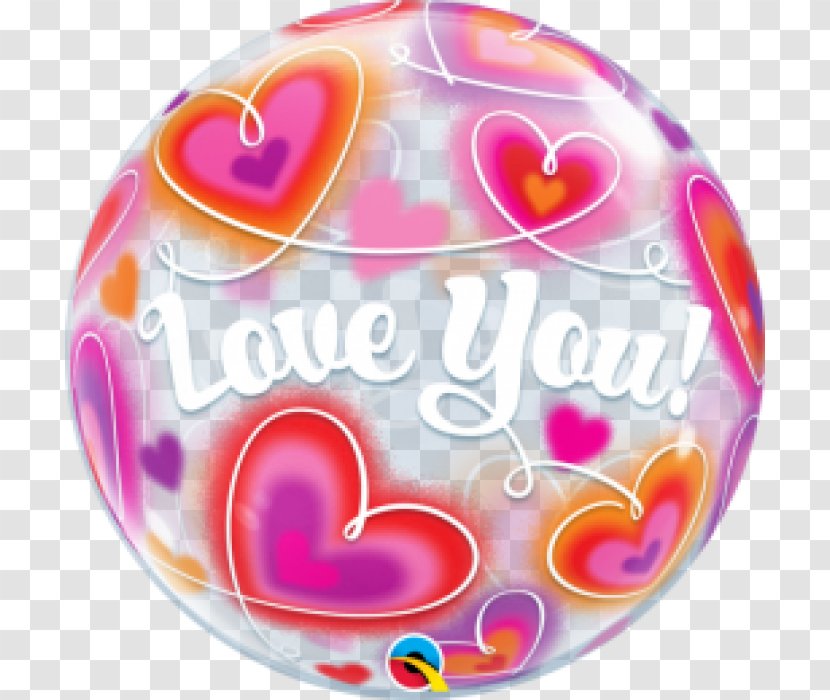 Mylar Balloon Heart Valentine's Day Love - Pink Transparent PNG