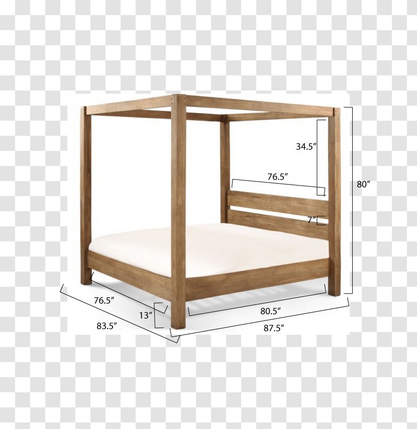 Four-poster Bed Canopy Size Frame - Oak Transparent PNG