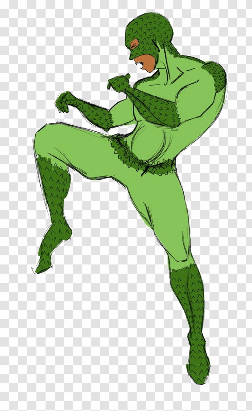 Amphibian Cartoon Illustration Green Superhero - Animated - Anti Hero Transparent PNG