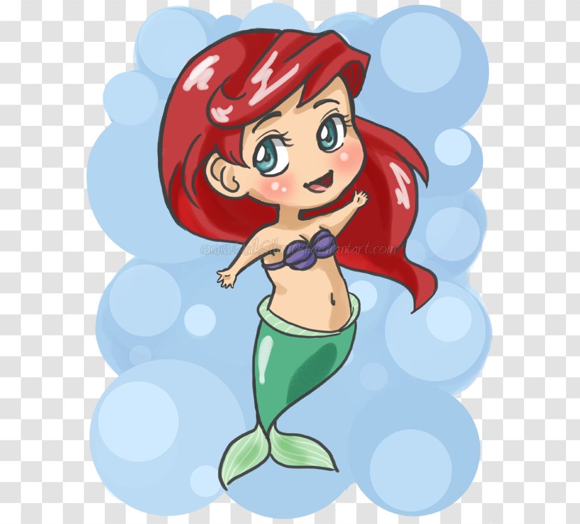 Ariel Child Drawing Mermaid - Watercolor Transparent PNG