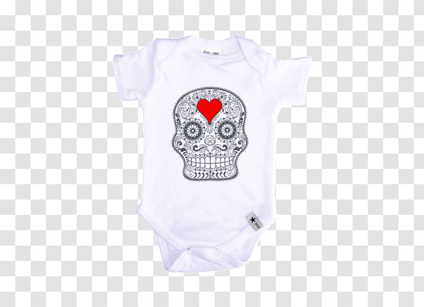 Baby & Toddler One-Pieces T-shirt Death Sleeve Human Skull Symbolism - White - Love Struck Transparent PNG