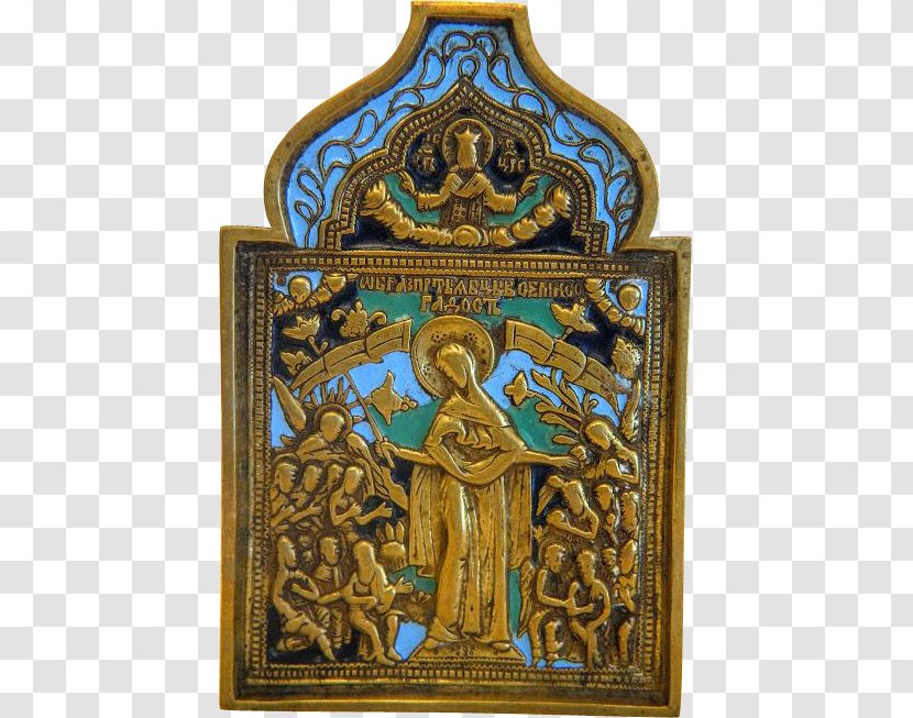 Antique Russian Icons 19th Century Metal Religious Art Transparent PNG