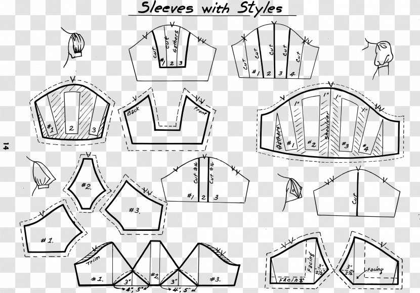 Sewing Fashion Sleeve Pattern - Textile - Cut Transparent PNG