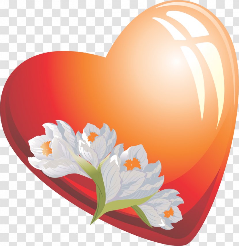 Sticker Love Clip Art - Orange Transparent PNG