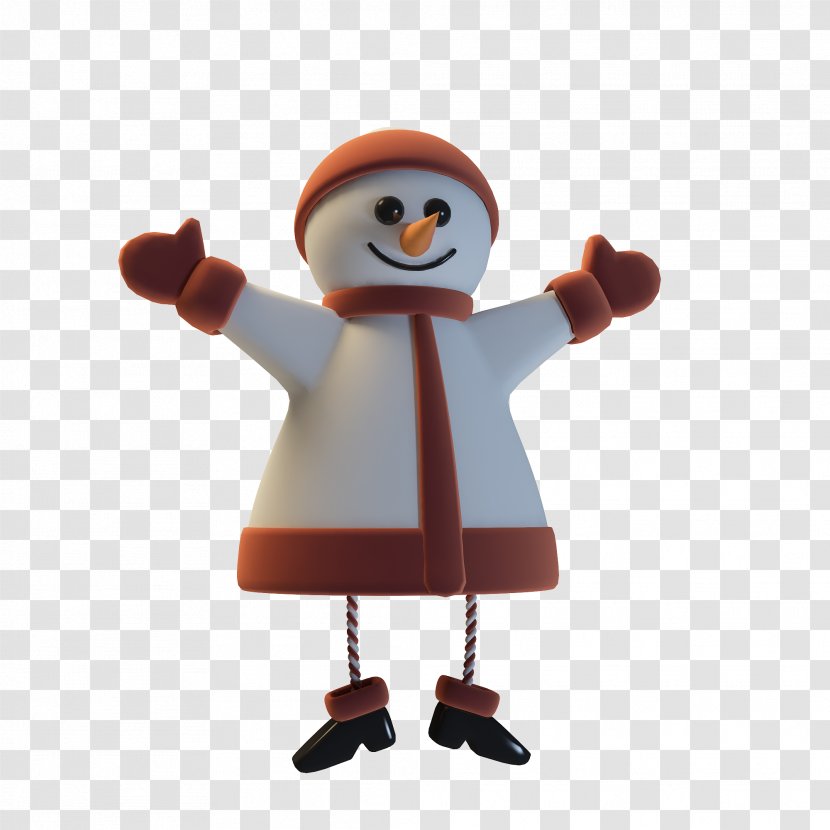 Cartoon Snowman - 3d Modeling - Decoration Pictures Transparent PNG